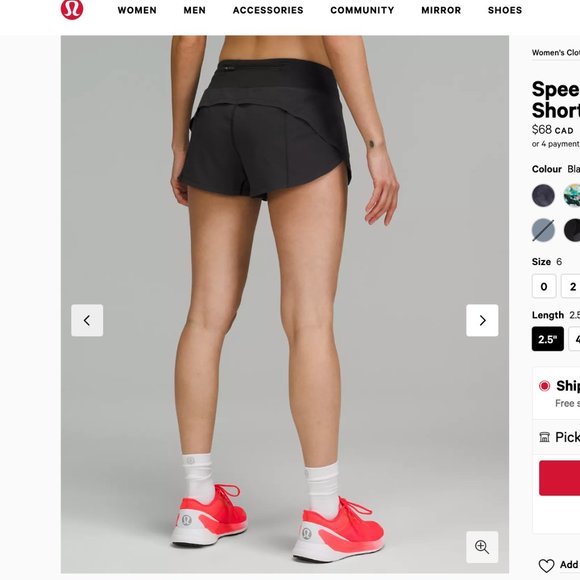 lululemon speed up shorts size 6 - Picture 3 of 15